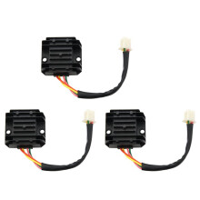 3X Motorspanningsregelaar 4 Draden 4 Pins 12 Spanningsregelaar Gelijkrichter voor 50-250CC Motorfiets Scooter Bromfiets ATV (Zwart)