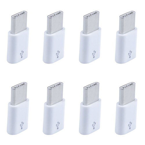 Universal USB Type C 3.1 Male to Micro-USB 2.0 5 Pin Female Data Adapter:8PC