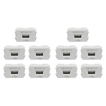 10X Oplaadpaneel voor Mobiele Telefoon USB-Voedingsmodule 220 V Stopcontact 5 V Transformator 2,1 A USB-Oplaadstopcontact Schakeladapter