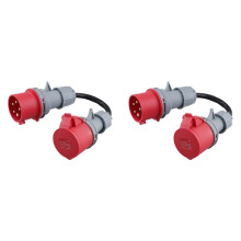 2X 5-Poliger Roter CEE-Adapter, 32 A Stecker auf 16 A Buchse, Gen Ev-Ladegerät, Verlängerungskabel, Stecker, 400 V Steckdose