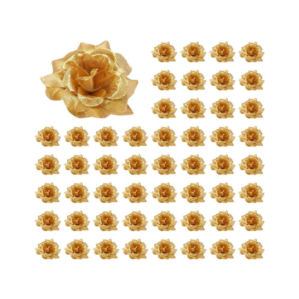 Typecat 300 Pcs Silk Roses Artificial Wedding Clips Wedding Decoration Flower (Golden)