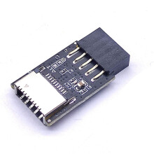 10X Motherboard USB2.0 9Pin zu TYPE-C A-KEY Frontstecker-Konverter USB3.2 TYPE-E-Schnittstellen-Header-Adapter