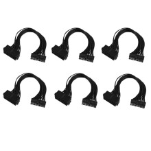 6X Netzteil Splitter, Dual Netzteil Kabel Adapter 24 Pin 20 + 4 Pin ATX Motherboard Adapter Verlaengerungskabel Dual 24-Pin Bergbau Adapter 12 Zoll