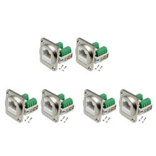 6 Stück RJ45-Schraubklemmenadapter für Schalttafelmontage, RJ45/8P8C-Buchse für Schalttafelmontage, Lötfreie RJ45-Klemmenverlängerung