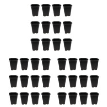 36PCS-Pack Black Square Plastic Succulent Plant Pot for Plant Flowers Cactus, Etc., Black Nursery Flower Pot