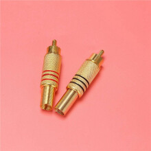 30Pz Adattatore A Molla In Metallo con Connettore Rca Maschio Tono Oro