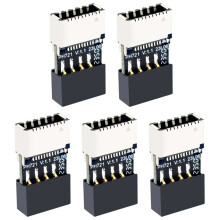 5X Moederbord USB2.0 9-Pins Naar TYPE-E Vrouwelijk Adapterchassis TYPE-C-Aansluiting 9-Pins USB 2.0-Verlengkaart