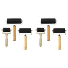 6 Pack Rubber-Roller Brayer Rollers 1.4/2.4/4 Inch Art Roller for Printmaking,Ink,Wallpapers Stamping Gluing Tools