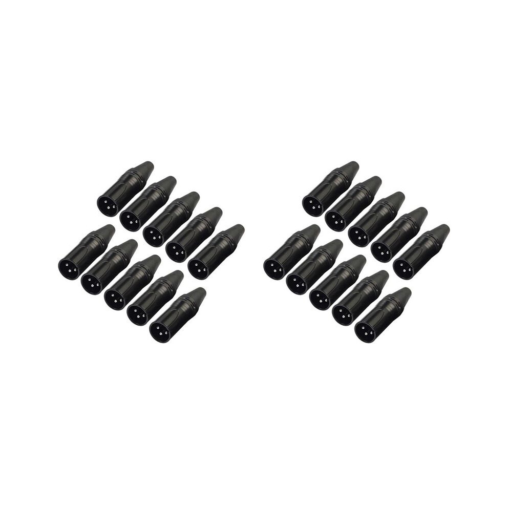 Exogio 20Pcs Diy 3Pin Xlr Adapter Socket Xlr Aviation Connector Welding Microphone Cable Connector(Male)