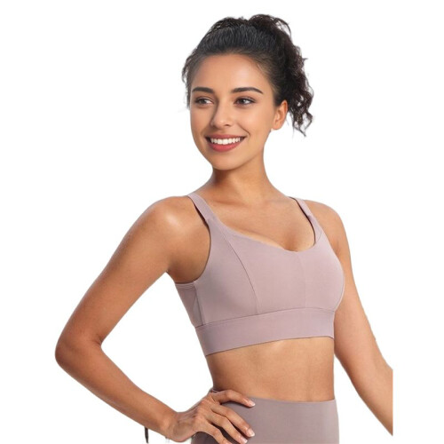 Racerback Sports Bra Gray  L