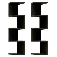 2X Support de Rangement D'Angle Mural Support Mural Classique 5 Couches Cloisons Semi-Circulaires pour Étagère de Rangement Décoration A