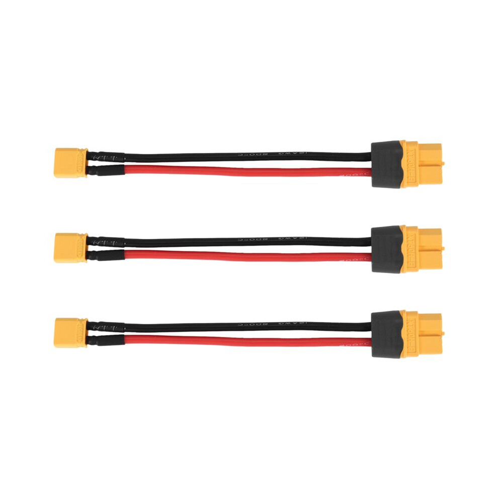 3X Rc Battery Cable Amass Xt60 To Xt30 T-Plug Connector Male Female Connector Plug With 16Awg Silicone Wire 100Mm Exogio