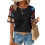 Crochet Short Sleeve Crew Neck Shirt Black M 1