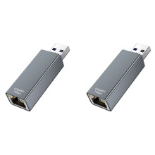 2X USB 3.0 to Gigabit Ethernet Adapter USB to RJ45 Ethernet Adapter Applicable to Laptops and Desktop Computers