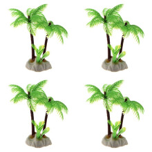 4X Aquarium Emulatie Kokospalm Waterplanten Decor W Keramische Basis