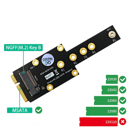2X MSATA Naar M.2 Key B-Adapter M.2 SSD Naar MSATA-Adapter MSATA Naar M.2 Key B SSD-Adapter 2