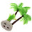 4X Fish Tank Emulational  Coconut Tree Water Plants Decor W Ceramic Base 3