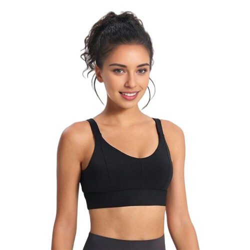 Racerback Sport-BH Schwarz XL