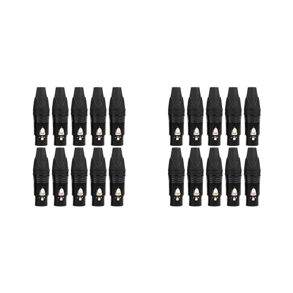 Typecat 20Pcs Diy 3Pin Xlr Adapter Socket Xlr Aviation Connector Welding Microphone Cable Connector( Female)