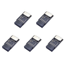 5X Motherboard USB2.0 9Pin zu TYPE-C A-KEY Frontstecker-Konverter USB3.2 TYPE-E-Schnittstellen-Header-Adapter