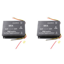 2X Réducteur D'Adaptateur de Puissance Sonore pour Voiture et Camion, Convertisseur de Réduction de Tension 24 V à 12 V 60 A