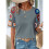 Crochet Short Sleeve Crew Neck Shirt Gray- L 3