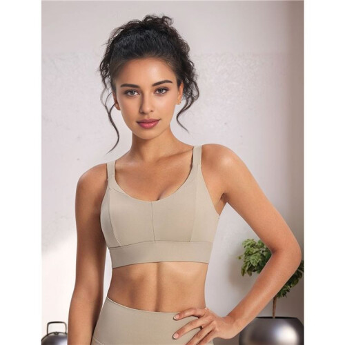 Racerback Sports Bra Khaki M 2