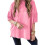 Sommer Oversized Seitenschlitze Casual Kurzarm Basic T-Shirt Rosa XXL 1