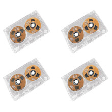 4X Doppelseitiges Farbgehäuse, Leeres Band, Metall,  Kann 55 Minuten Leeres Band Aufnehmen, Leere Kassette, Orange