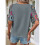 Crochet Short Sleeve Crew Neck Shirt Gray- S 3