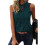 Women'S Solid Color V-Neck Sleeveless Top Dark Green M 1