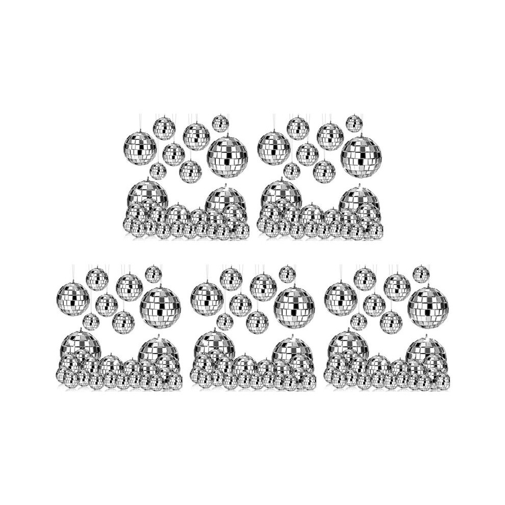 Exogio 120 Pcs Mirror Disco Hanging, Glass Disco Decor, Disco Party Decorations, For Holiday Party Decor With Rope