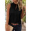 Women'S Solid Color V-Neck Sleeveless Top Black L 4