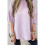 Sommer Oversized Seitenschlitze Lässiges Kurzarm Basic T-Shirt Hellviolett M 4
