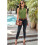 Women'S Solid Color V-Neck Sleeveless Top Green XL 2