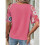 Häkel-Kurzarmshirt mit Rundhalsausschnitt, Rosarot, M 3
