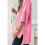 Sommer Oversized Seitenschlitze Casual Kurzarm Basic T-Shirt Rosa XXL 2