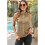 Women'S Solid Color V-Neck Sleeveless Top Khaki XL 3