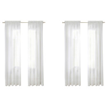 2X Fenster Weiße Gardinen 108 Zoll Lang 2 Panels Gardinen Weiß Transparente Gardinen Basic Rod Pocket Panel