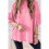 Sommer Oversized Seitenschlitze Casual Kurzarm Basic T-Shirt Rosa XXL 3
