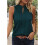 Women'S Solid Color V-Neck Sleeveless Top Dark Green M 3