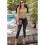 Women'S Solid Color V-Neck Sleeveless Top Khaki XL 2