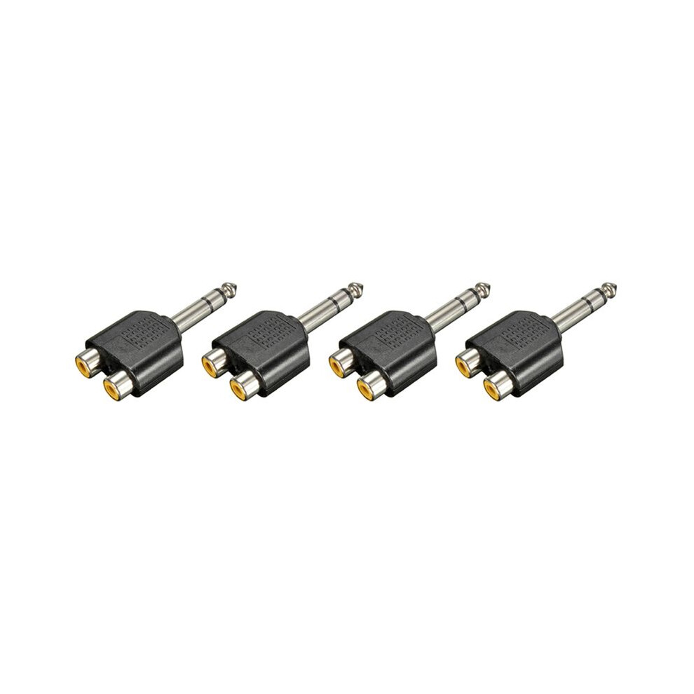 Exogio 4Pcs 6.35Mm 1/4 Inch Male Stereo To 2 Dual Rca Female Y Splitter Audio Adapter Converter