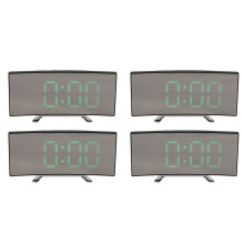 4X Digital Alarm Clock, 7 Inch Curved Dimmable LED Screen Digital Clock for Kids Bedroom, Green Large Number Clock