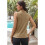 Women'S Solid Color V-Neck Sleeveless Top Khaki XL 4