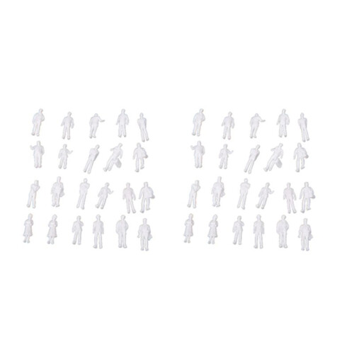 200Pcs HO Scale 1:100 White Model People Unpainted Train Figures