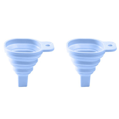 2X Novelty Silicone Folding Funnel Telescopic Long Collapsible Style Funnels