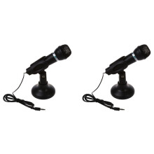 2X Omnidirectionnelle PC Portable Ordinateur 3.5mm Reseau Support Microphone Mike Noir