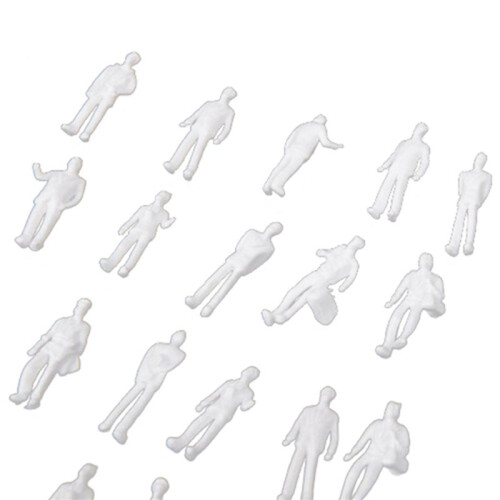 200Pcs HO Scale 1:100 White Model People Unpainted Train Figures 2
