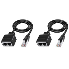 2X LAN Ethernet Adaptador RJ45 Macho para 2 Fêmeas Splitter RJ45 1 para 2 Ethernet LAN Cabo Adaptador de Rede
